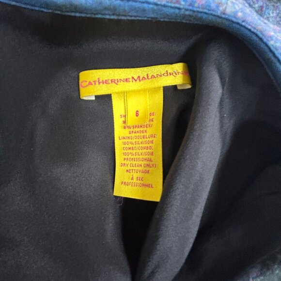 Catherine Malandrino Womens Abstract Ruffle Sleeveless Blouse Size 6 Silk Blend - Picture 3 of 7